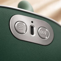 Close-up of the ComfyHug control panel with buttons and USB-C charging port